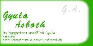 gyula asboth business card